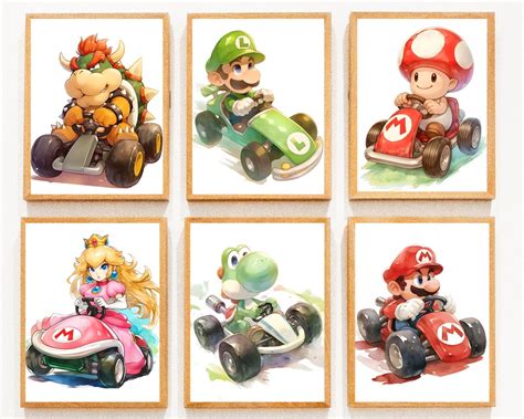 Mario Kart Poster Super Mario Art Gaming Poster Printable Wall Art Bedroom Wall Art Mario