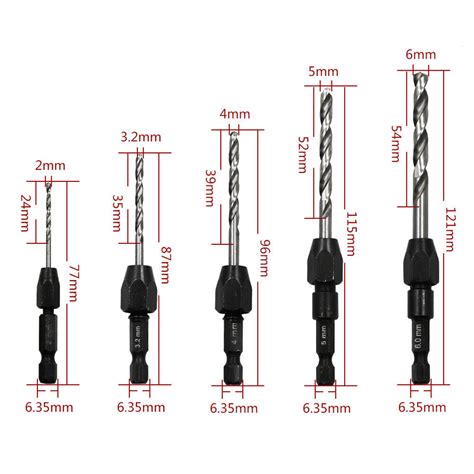 Powerful Drill Bit Set Quick Change Countersink Professional Hex Shank