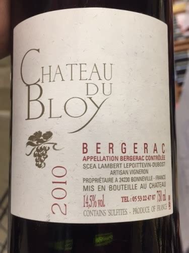 Ch Teau Du Bloy Bergerac Rouge Vivino Us