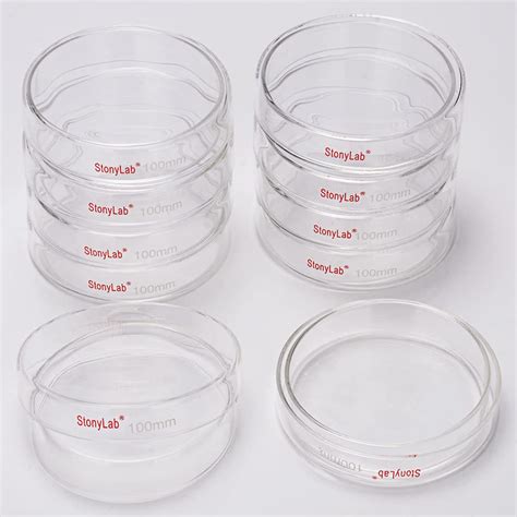 10Pk Glass Petri Dishes 100X20 Mm Autoclavable Borosilicate Glass Cell