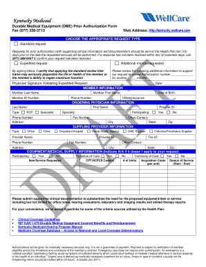 Fillable Online Durable Medical Equipment Dme Prior Authorization