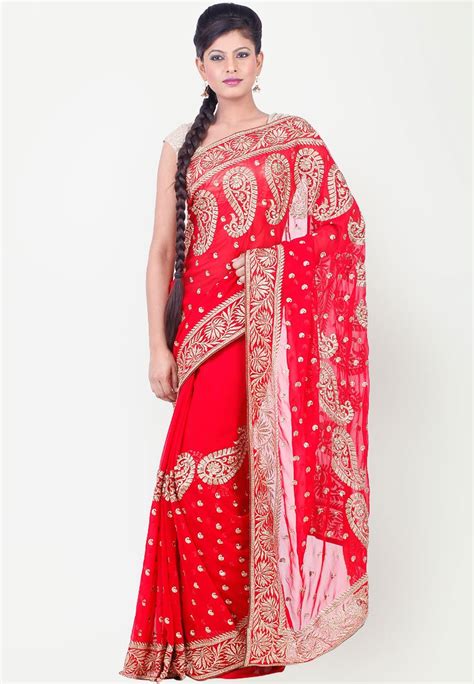 Karwa Chauth Special Embroidered Red Saree Uncategorized Photo Net