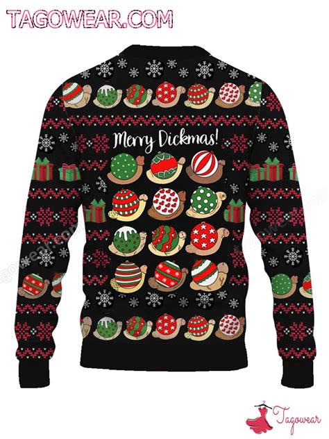 Funny Merry Dickmas Ugly Christmas Sweater Tagowear