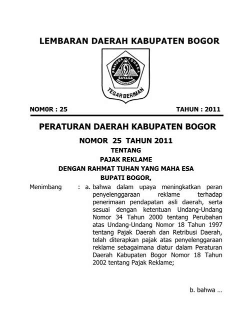 PDF LEMBARAN DAERAH KABUPATEN BOGOR Biro Hukum 8 Wajib Pajak