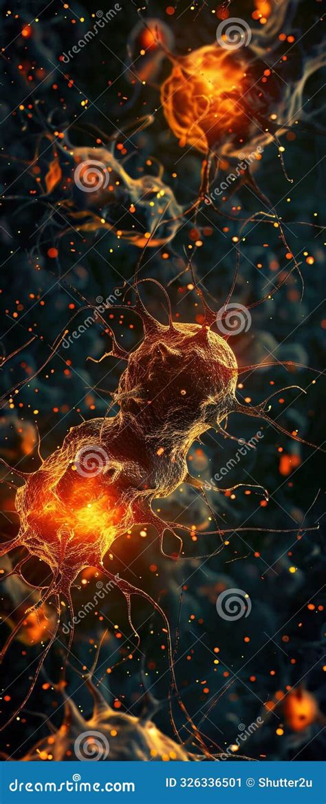 A Microscopic View Of Mutating Cancer Cells Glowing Ominously In The