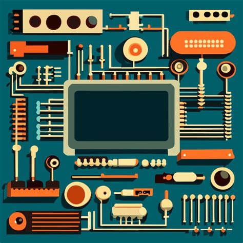 Electronic Components Vector Illustration Cartoon Premium Ai Generated Vector