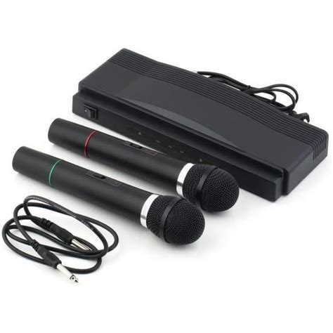 Lot De 2 Microphones Sans Fil Avec Récepteur Sans Fil Professionnel