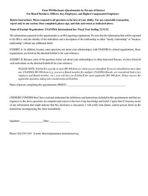 Fillable Online Form Disclosure Questionnaire By Persons Of