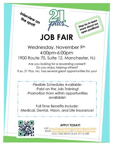 Job Fair!! - click here for more info - Twenty One Plus