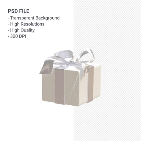 Coffret Cadeau 3d Avec Beau Ruban Et Arc Isolé PSD Premium