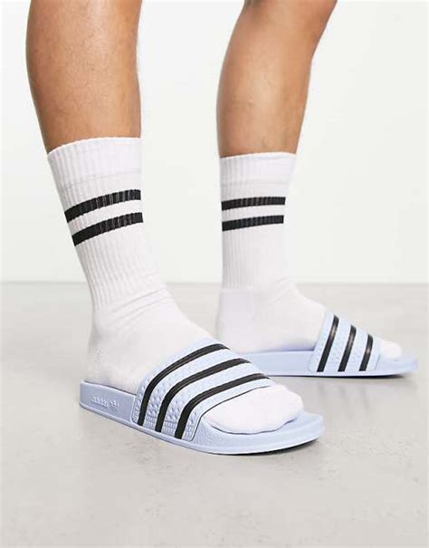 Adidas Originals Adilette Slider In Hellblau Asos