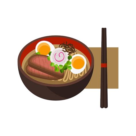 Bol De Ramen Japonais Illustration Vectorielle De Soupe Aux Nouilles