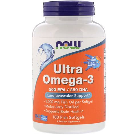 Now Foods Ultra Omega 3 500 Epa250 Dha 180 Softgels Aforablog