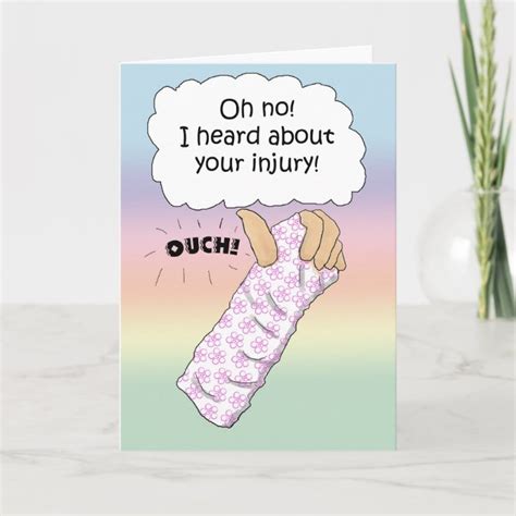 Broken Arm Injury Hurt Get Well Soon Card Zazzle