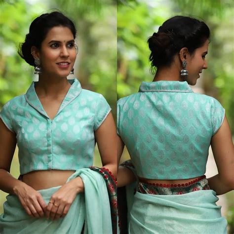 Cute Collar Blouse Blouse Designs High Neck Designer Blouse Patterns