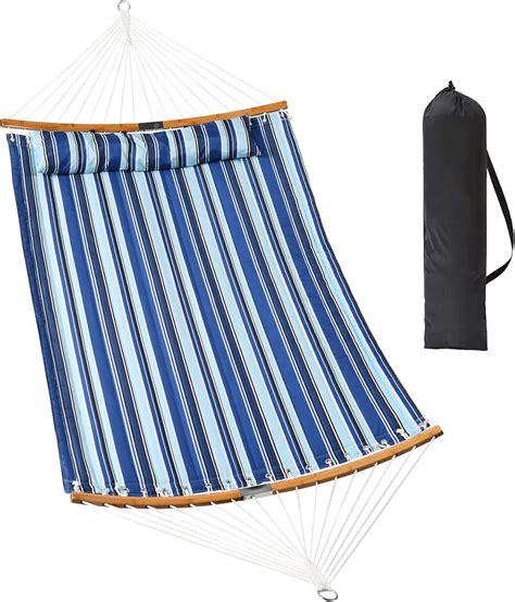 Amazon HENG FENG 11FT Quilted Fabric Double Hammock With Bamboo