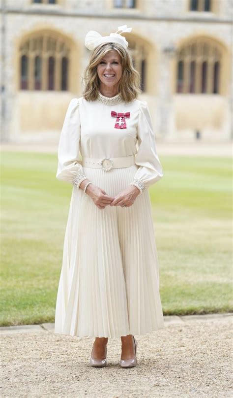 Kate Garraway Opts For A Chic White Maxi Dress To Receive Her Royal Honour