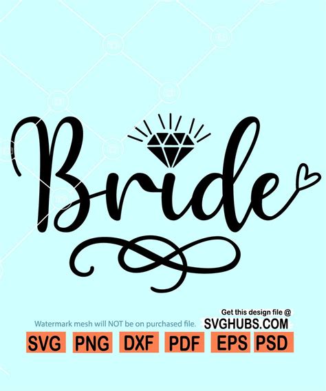 Bride Svg File Bride Diamond Svg Wedding Svg Bachelorette Svg Bride