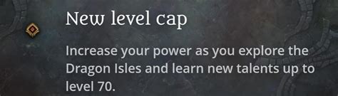 New Level Cap At Level 70 Dragonflight