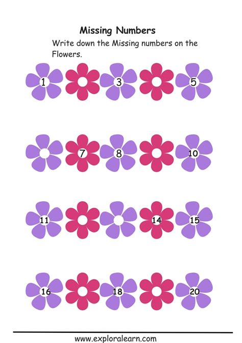 Missing Numbers Worksheets Enhance Number Sense For 2 6 Year Olds