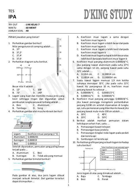 Soal Dan Jawaban Ipa Kelas 7