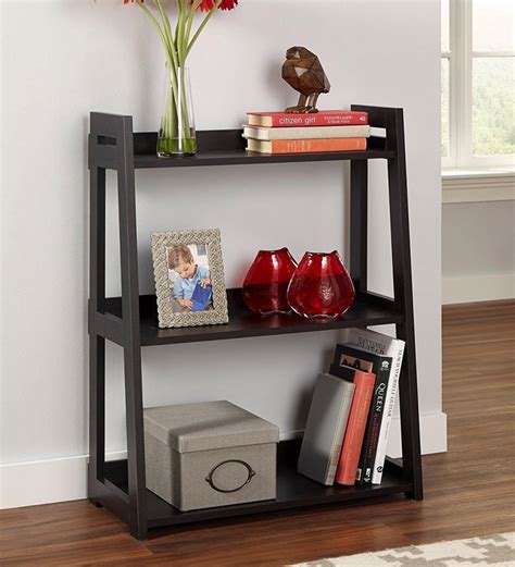 Buy Engineered Wood Tier Ladder Shelf Floating Book Shelf In Black