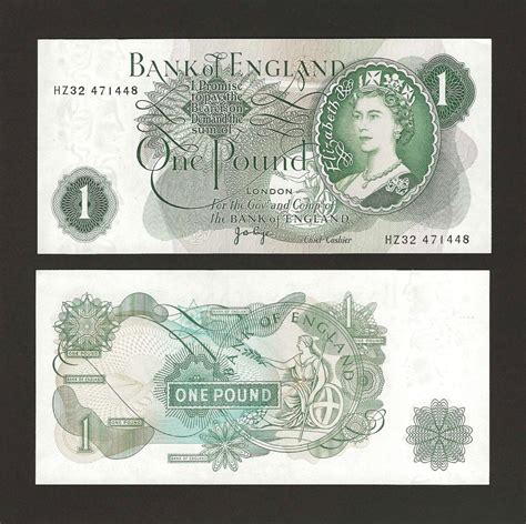 GREAT BRITAIN 1 Pound 1970 77 P 374g England Sign Page Original