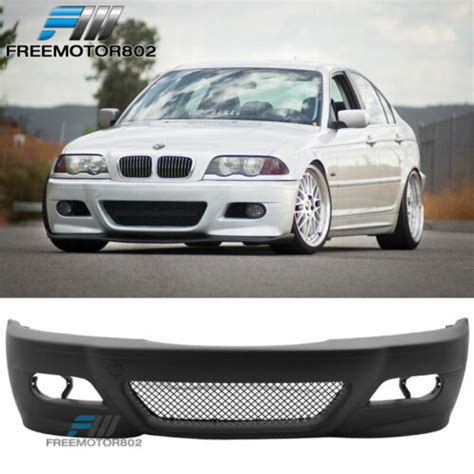 Fits 99 06 Bmw E46 3 Series Sedan M3 Style Front Bumper Conversion Cover W Mesh Ebay