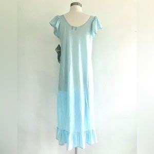 Vintage Intimates Sleepwear Vintage 8s Blue Lace Pajamas Sleepwear Dress Lingerie Nwt
