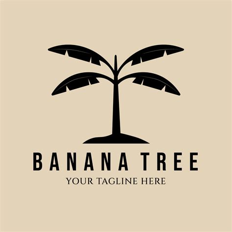 Banana Tree Vintage Logo Icon And Symbol Vector Illustration Design