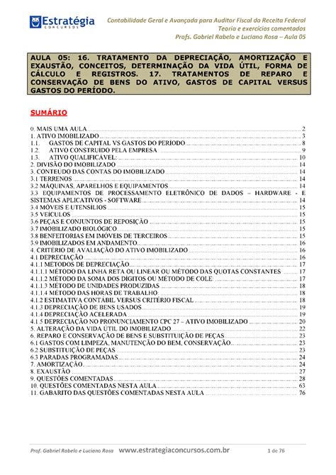 Aula 05 Contabilidade Geral E Avançada Aula 05 Contabilidade Geral E Avançada Docsity