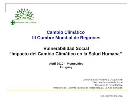 Ppt Divisi N Salud Ambiental Y Ocupacional Direcci N General De