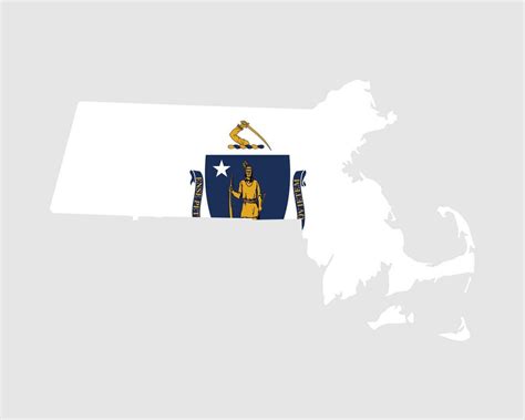 Massachusetts Map Flag Map Of Ma Usa With The State Flag United