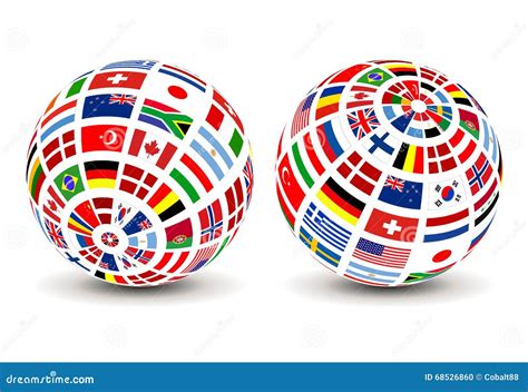 Flags Of The World Globe Stock Vector Illustration Of South 68526860