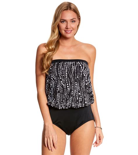 Maxine Waterfall Bandeau Blouson One Piece Swimsuit At