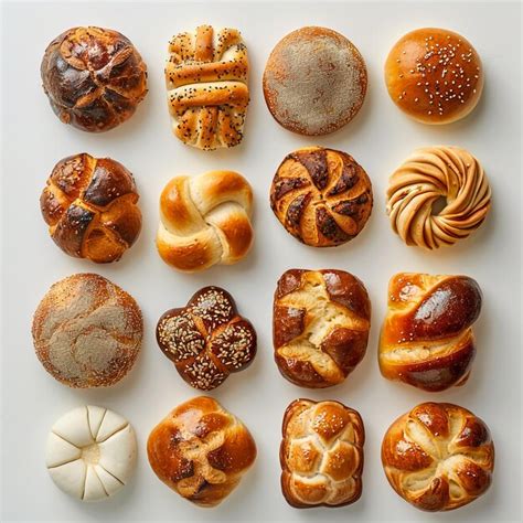 Premium Photo | Assortment of challa bread types on a white table top ...