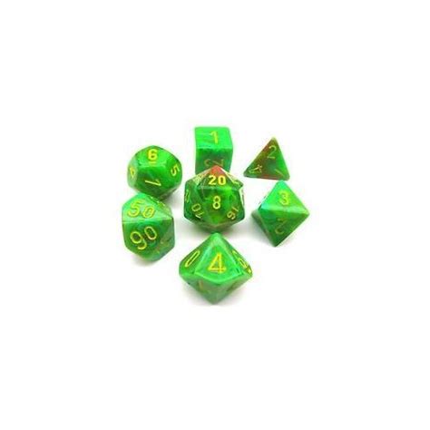 Chessex Chessex Polyhedral 7 Die Set Opaque Dusty Greengold