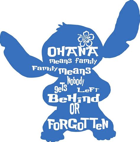 'Stitch Ohana means family' Sticker by terlan | Siluetas disney, Lilo y ...