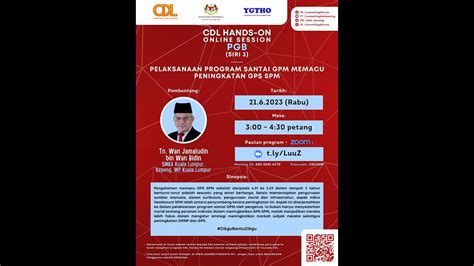 CDL Hands On Online Session PGB Siri 3 Pelaksanaan Program Santai