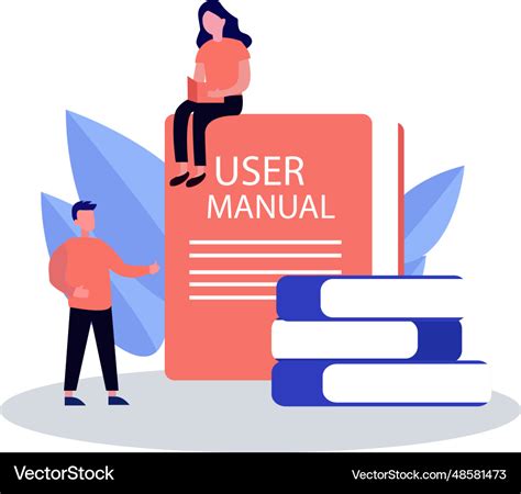 Students reading user manual book Royalty Free Vector Image