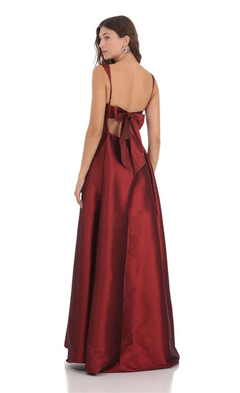 Square Neck Fit And Flare Maxi Dress In Maroon Prom Dress Inspiration