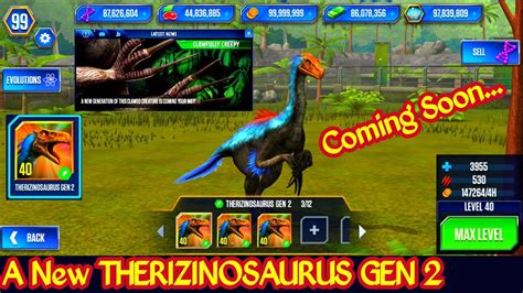 New Therizinosaurus Gen Unlocked Max Level Jurassic World The