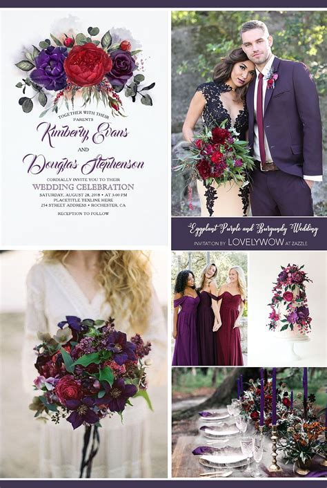 Purple And Red Wedding Invitations - jenniemarieweddings