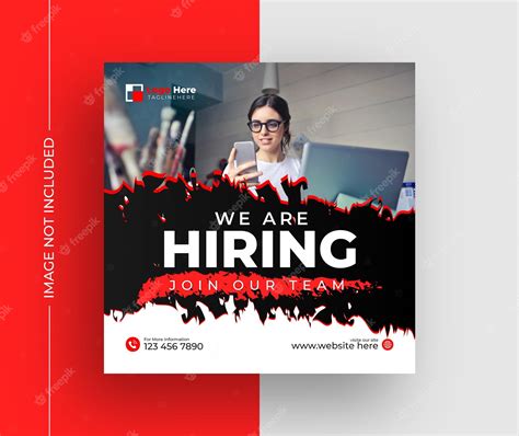 Premium Vector We Are Hiring Job Vacancy Social Media Post Or Square Web Banner Template Design