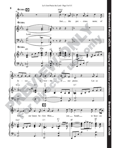 Let S Just Praise The Lord Satb By Gloria J W Pepper Sheet Music