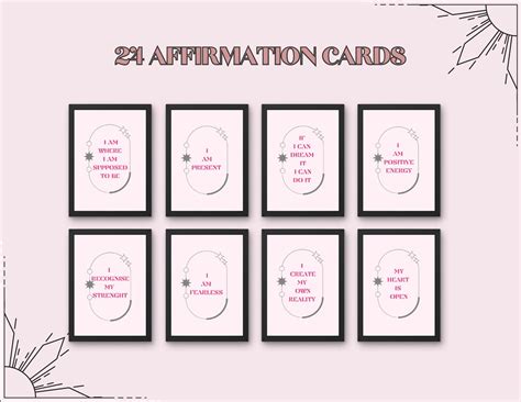 Positive Affirmation Cards Printable Cards Mindfulness Cards Positive Cards Vision Boards