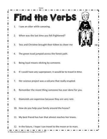 Verb Types Worksheet