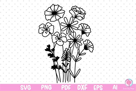 Wildflower Svg Flower Svg Graphic By Jaroensvgdesign · Creative Fabrica