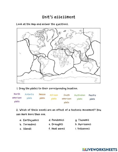 FREE! - Tectonic Plates Cut and Stick Worksheet | Beyond - Worksheets ...