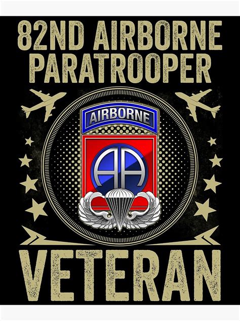 "82nd Airborne Division Paratrooper Army Veteran" Canvas Print by ...